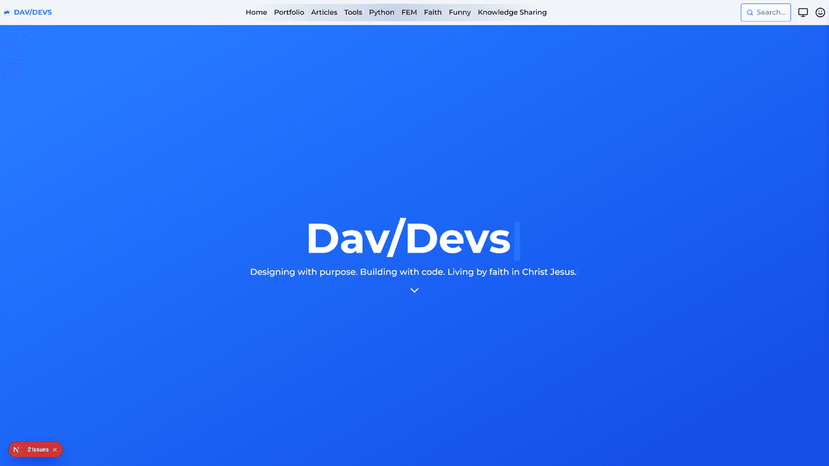 Dav/Devs 2025 Website Screenshot