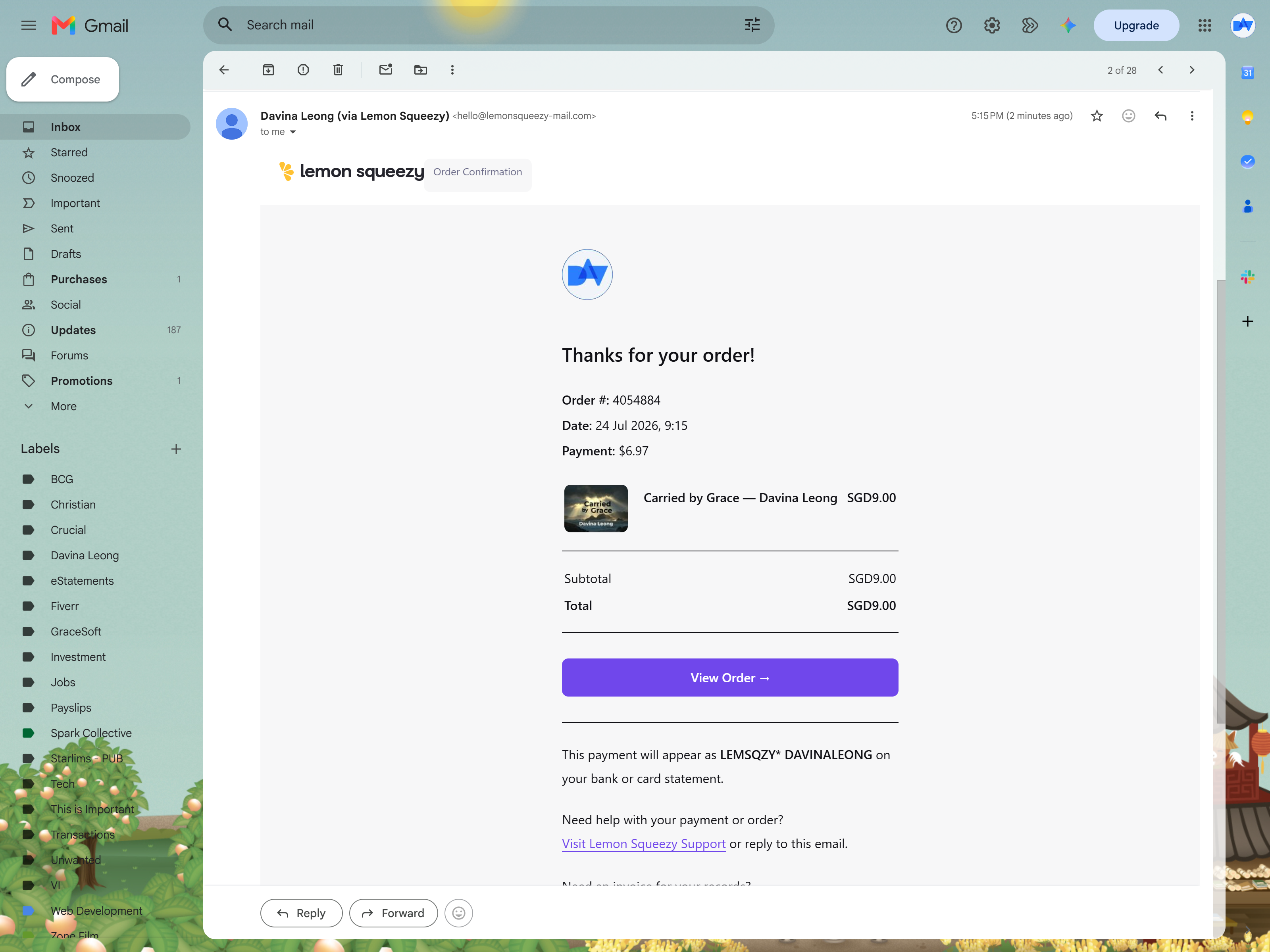Email notification